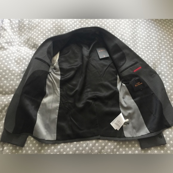 Ben Sherman Gray Jacket Two Button Blazer Stretch Wool Grey S Small - Picture 7 of 10